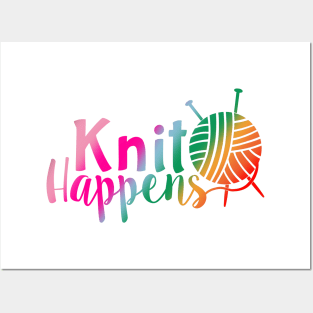 Knit Happens Rainbow Posters and Art